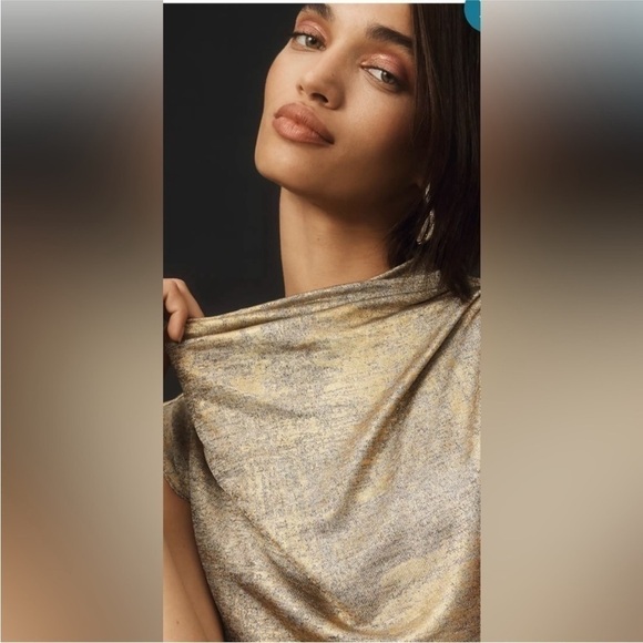 Anthropologie The Maya Ruched Cowl-Neck Dress: Shine Edition. NEW. Size 2X - Picture 6 of 7